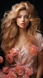 a woman with flowers sitting on top of her body,a close up of a mannequin holding flowers