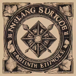 a circle and compass in the center of a frame,an illustration of a rose with an octagonal and compass design