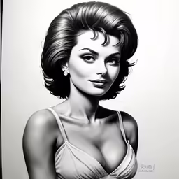 an art print of a woman in a bra