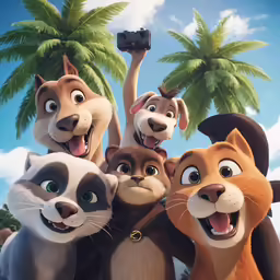 three animated characters are posing together in the film madagascar