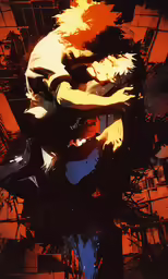 an artistic painting of the face and torso
