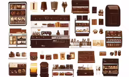 a group of different types and shapes of chocolate bar