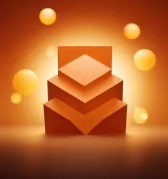 three boxes sitting on top of each other with bright lights in the background