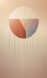 a abstract, circular painting with lines on it