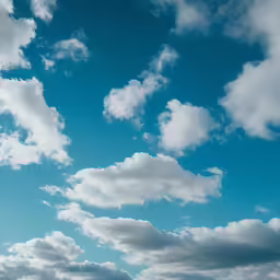 the sky is full of clouds and the blue is very clear
