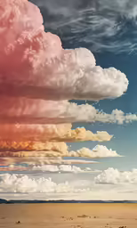 a large white and red cloud in the sky