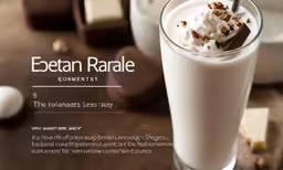 a glass of chocolate - filled beverage with whipped cream and nuts