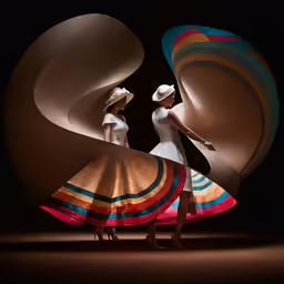 two women stand on an oversized white balloon