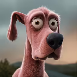 a large brown dog with big eyes