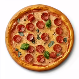 an open pizza with cheese and meat topped with veggies