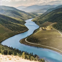 a view of the water from a high point