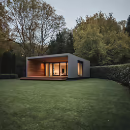 a picture of a large yard with a house