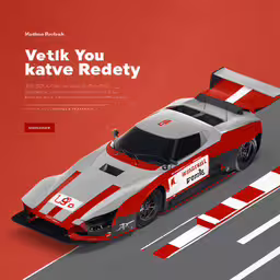 the racing car is white and red and has a gray tail,a poster featuring an american racing car