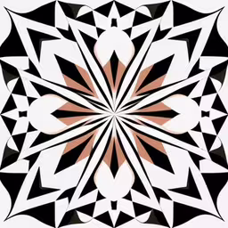 a computer generated image of black and white shapes