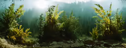 understorrn plants growing in the middle of some dirt ground