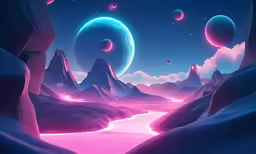 a 3d rendering scene featuring a surreal world