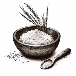 a spoon and some sort of powder on a white surface
