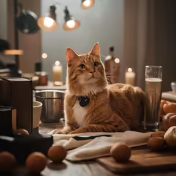 a cat that is sitting on top of a table