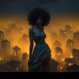 a painting of a woman in a dark dress