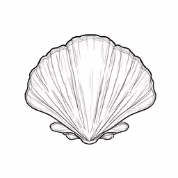 a large scallop shell on a white background