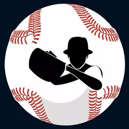 a baseball player swinging a bat with the ball behind him