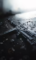drops of water are covering a metal table