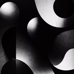 abstract black and white image of three circles
