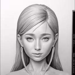 the illustration of a girl with long hair has been drawn