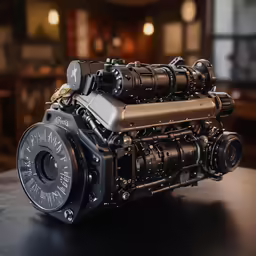 a large diesel engine sitting on top of a table