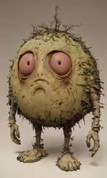 the cartoon character is frowning and covered in spikes