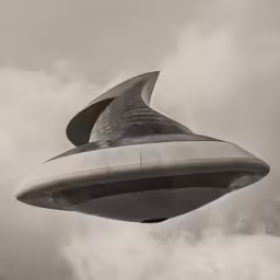 an unusual aircraft against a cloudy sky