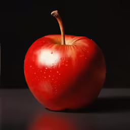 the red apple is ready to be eaten