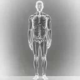 an x - rayd image of the skeleton of a man