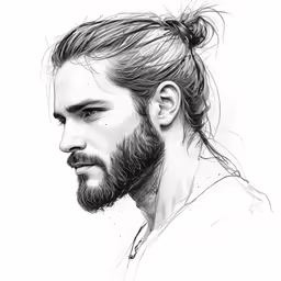 a drawing of a bearded man with a beard