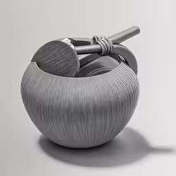 a black and white photo of an object in some kind of bowl