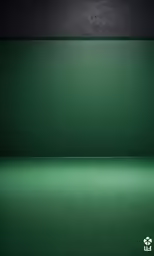 a room with a green wall and some light on the floor