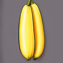 two bananas, one yellow and one green