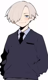 an anime character with long hair wearing a shirt and tie