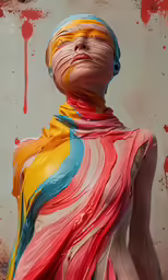 colorful sculpture painted with watercolors by artist unknown photographer