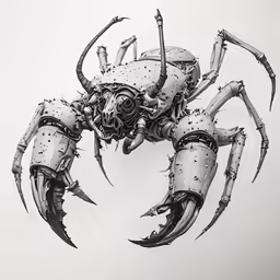 a drawing of a giant crab