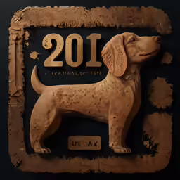 an ornamental figurine of a dog on a black background