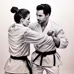 the man and woman are posing with their arms around each other