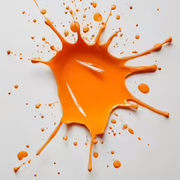a white table topped with orange fluid