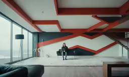 a beautiful woman sitting on a couch in a living room