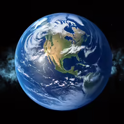 the earth appears to be floating as if in a space station