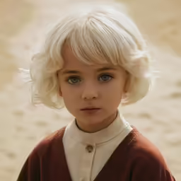 the blond kid is looking at something that is overexposed