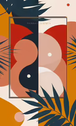 the cover of a brochure is surrounded by foliage