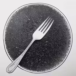 the fork has a knife on top of it