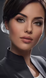 a woman with dark makeup and eyeliners on