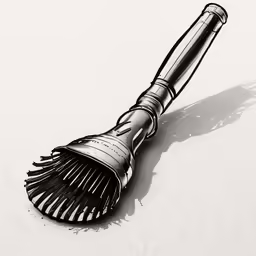the large metal brush is laying on the surface